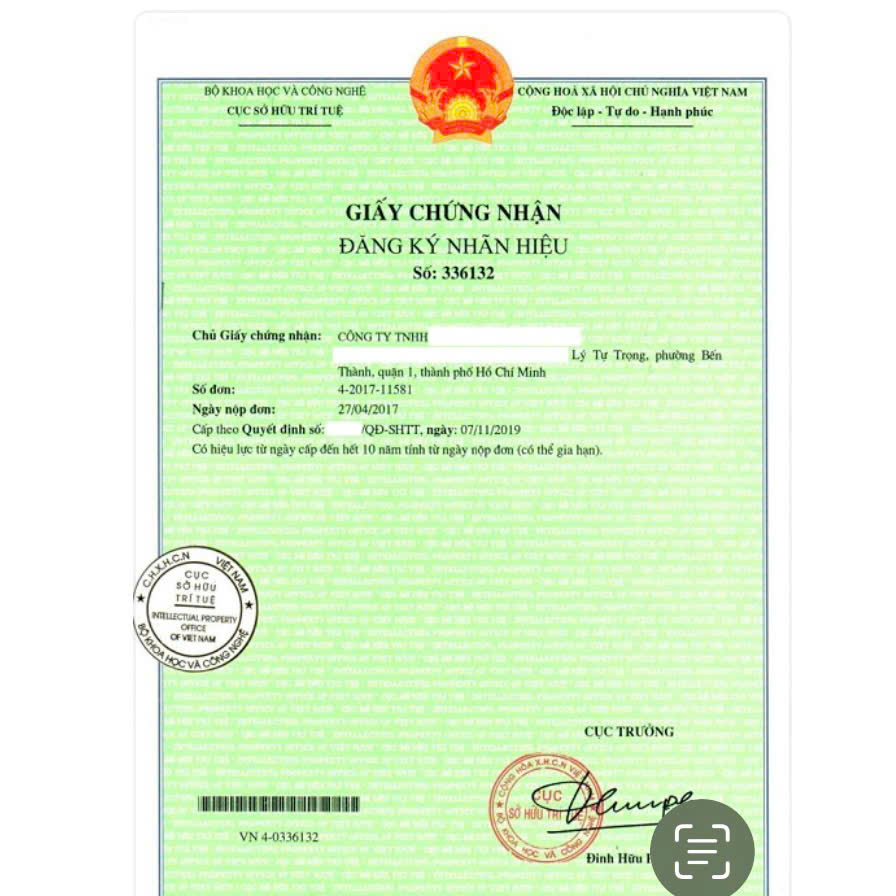 Giấy chứng nhận đăng ký thương hiệu tại Việt Nam